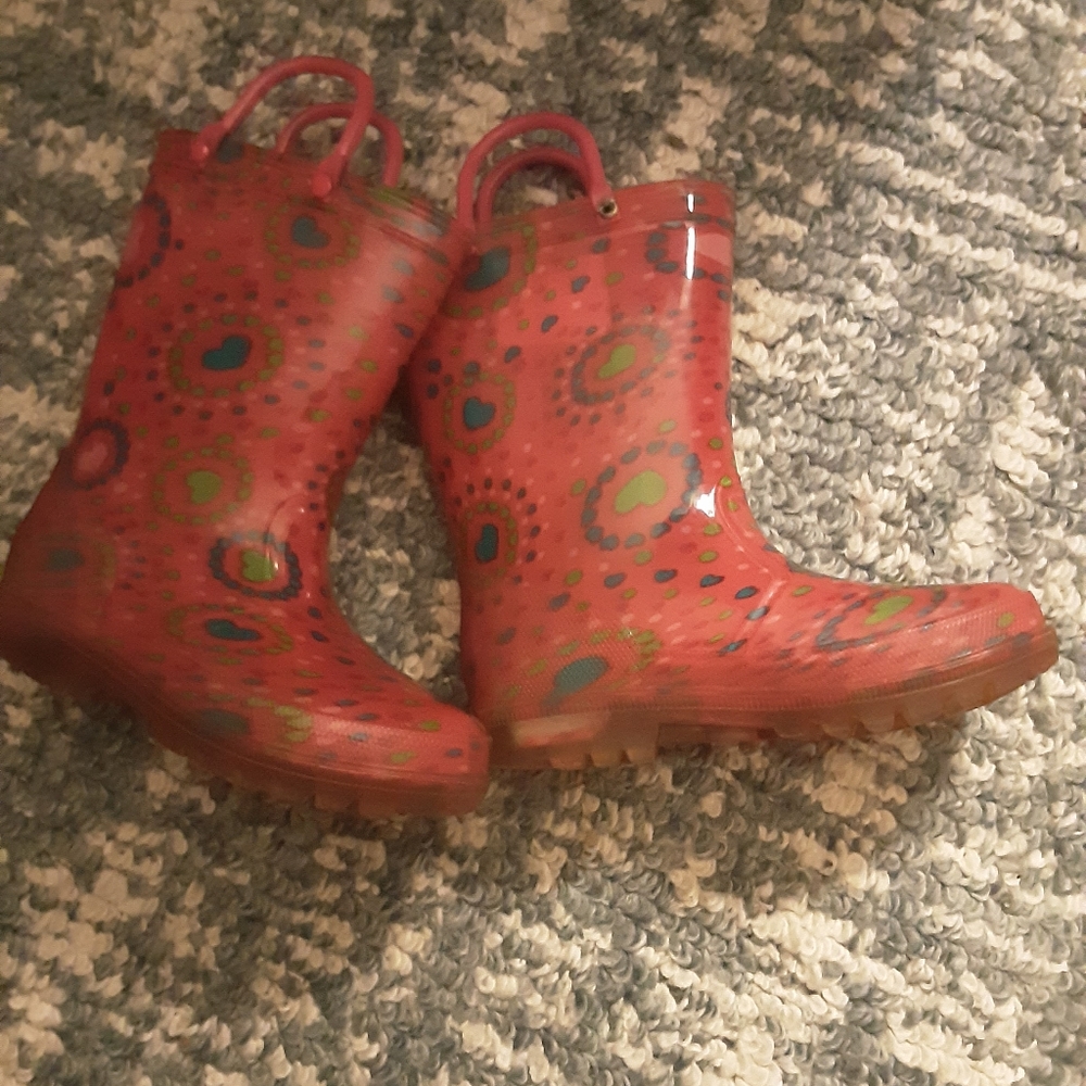 Colorful Girls Rain Boots Size 9/10
